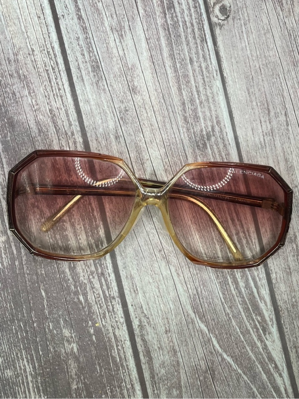 BALENCIAGA VTG 1970s/1980s Oversized Sunglasses - Gradient Frames - Vintage